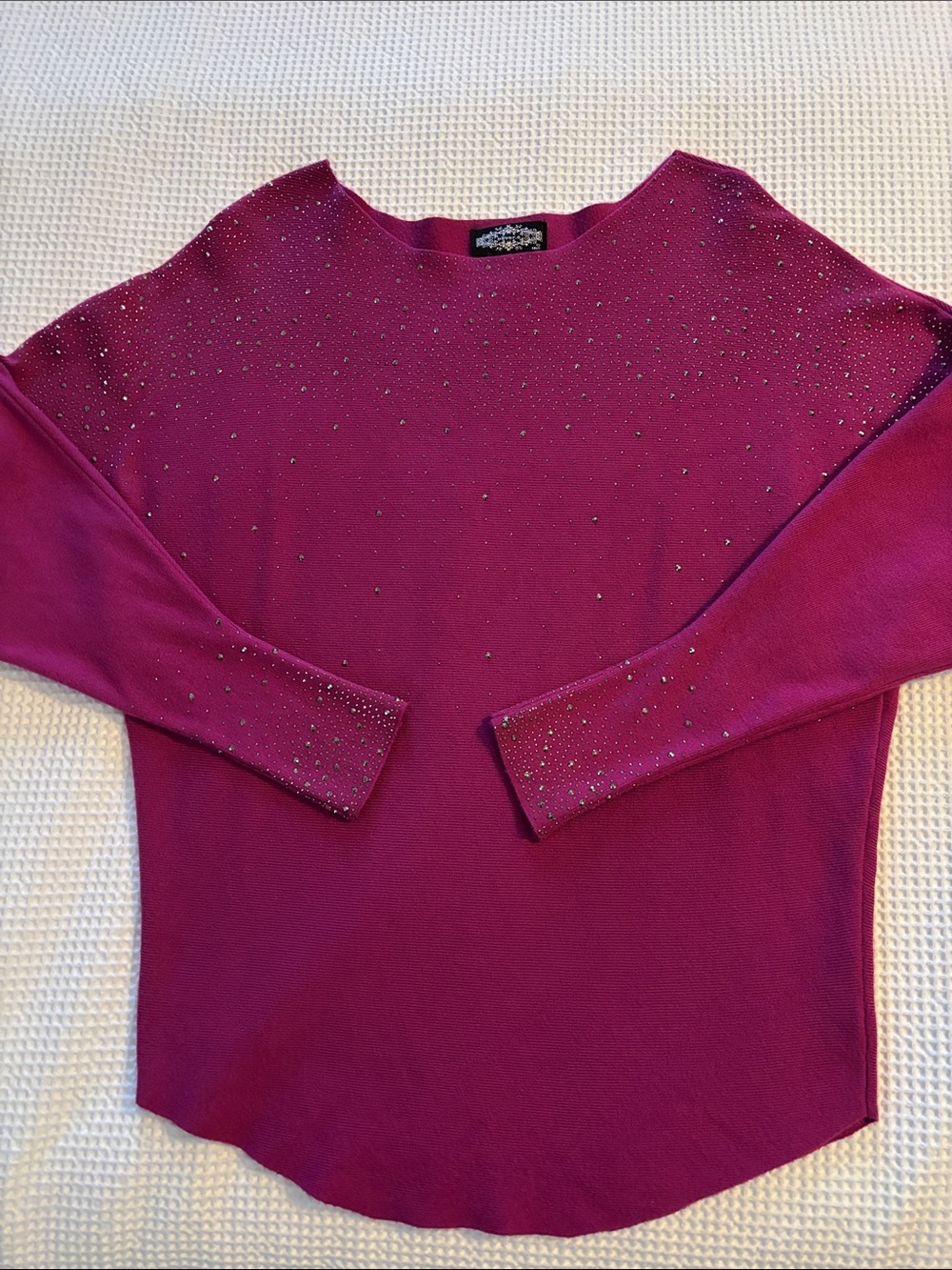 Embellished Fuchsia Long-Sleeve Women’s Top